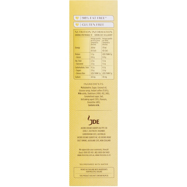 Moccona Coffee Sachets Latte 10 Pack