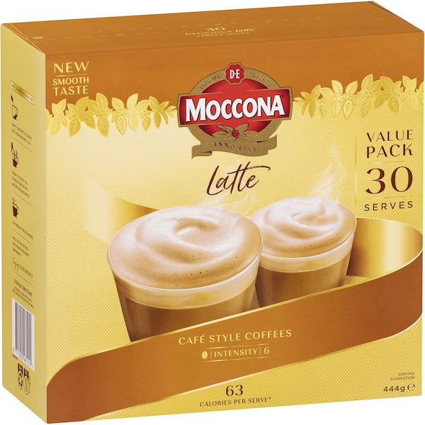 Moccona Coffee Sachets Latte 90 Pack