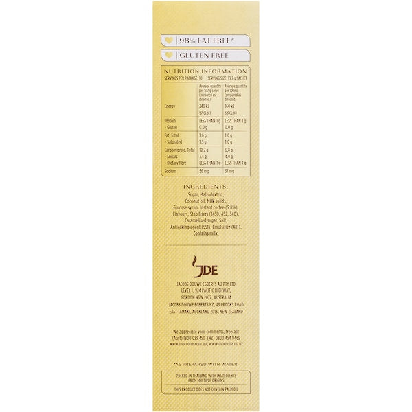 Moccona Coffee Sachets Caramel Latte 50 Pack