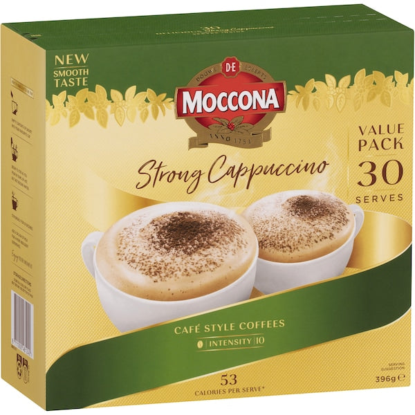 Moccona Coffee Sachets Strong Cappuccino 90 Pack