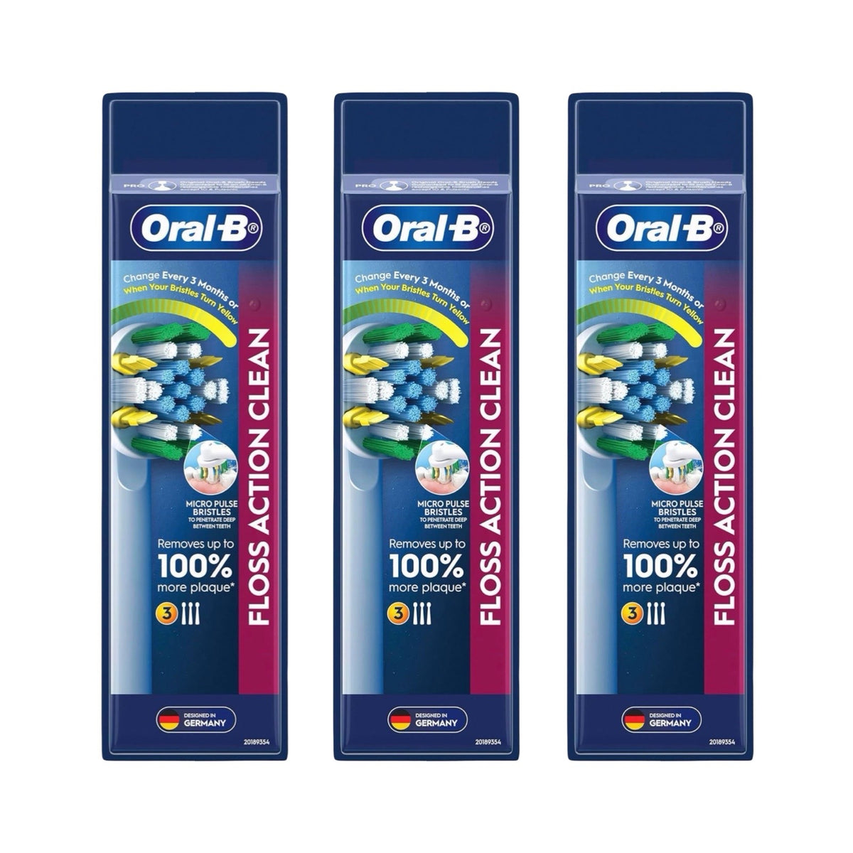 Oral-B FlossAction Replacement Brush Heads Refills 9 Pack