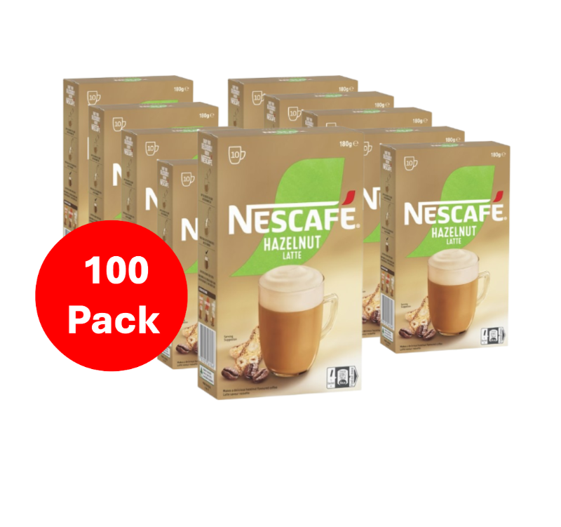 Nescafe Hazelnut Latte Coffee Sachets 100 Pack