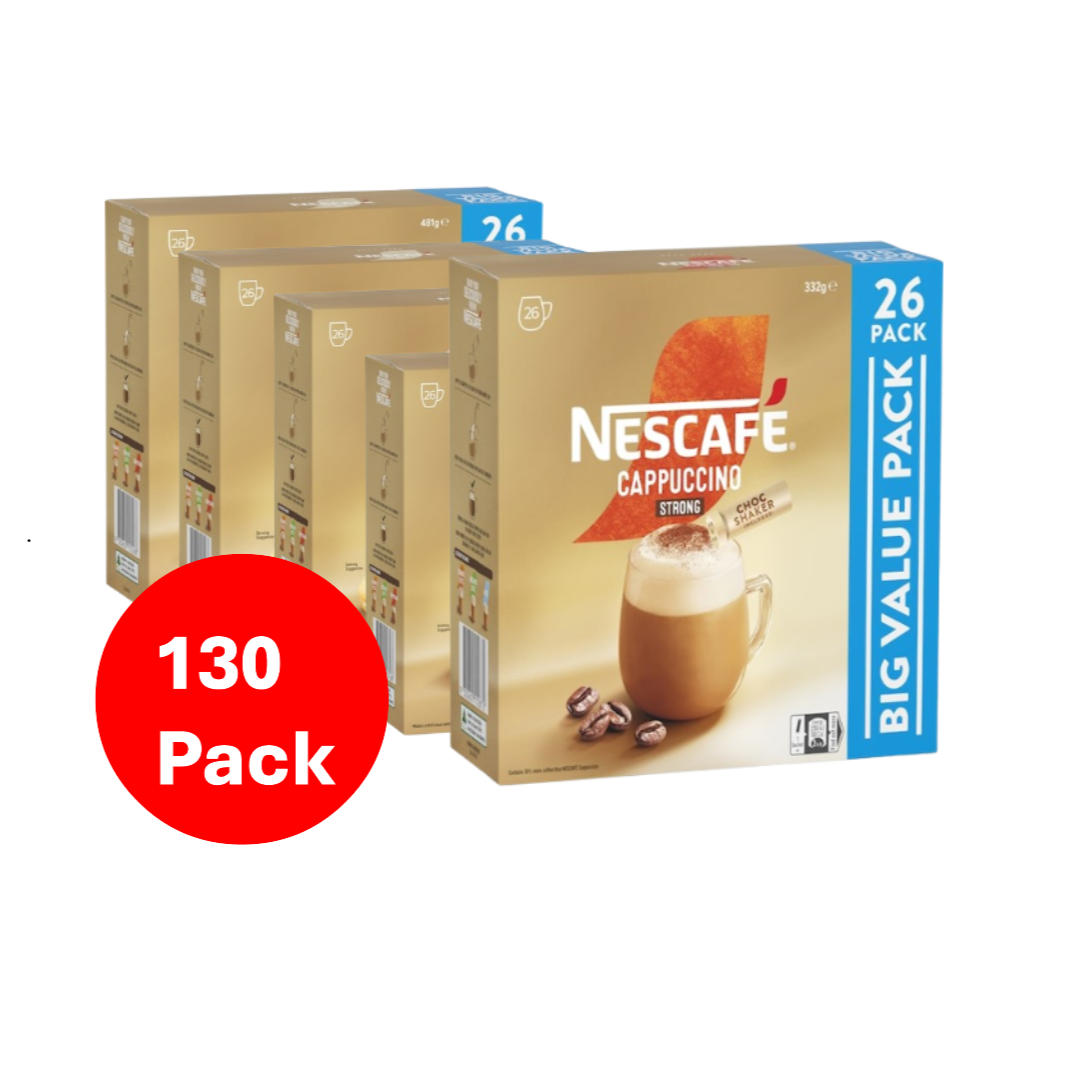 Nescafe Cappuccino Strong Coffee Sachets 130 Pack