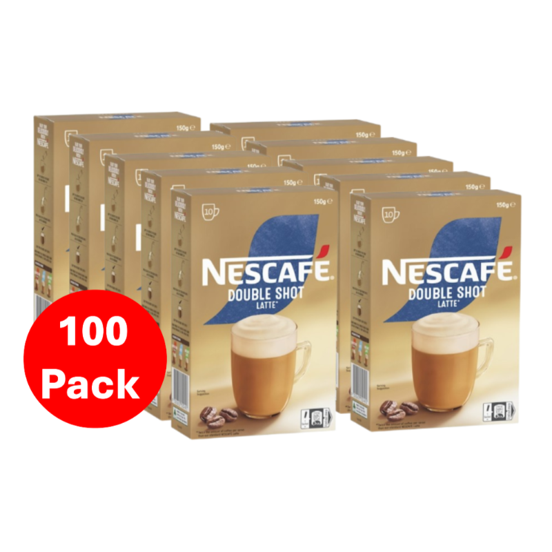 Nescafe Double Shot Latte Coffee Sachets 100 Pack