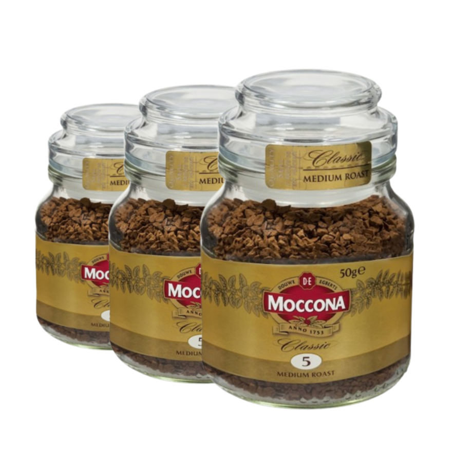 3 x Moccona Freeze Dried Instant Coffee Classic Medium Roast 50g