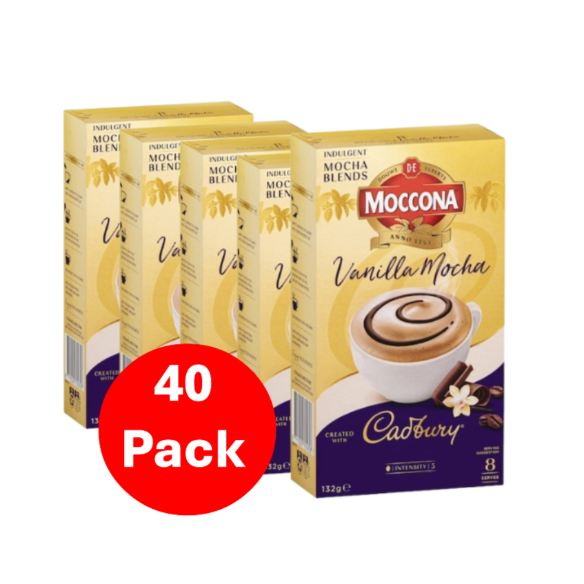 Moccona Vanilla Mocha Coffee Cadbury 40 Pack