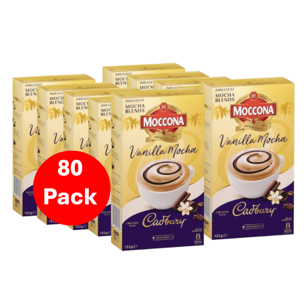 Moccona Vanilla Mocha Coffee Cadbury 80 Pack