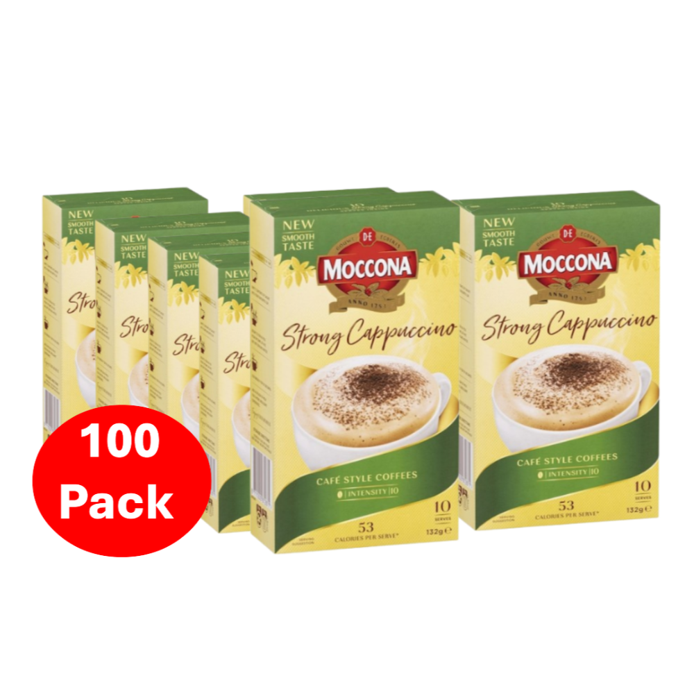 Moccona Coffee Sachets Strong Cappuccino 100 Pack