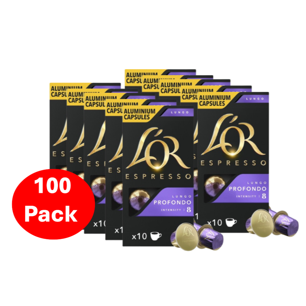 L'or Espresso Lungo Profondo Intensity 8 Coffee Capsules 100 Pack