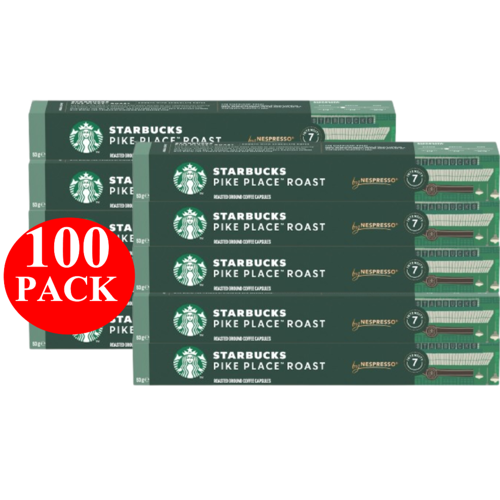 Starbucks By Nespresso Pike Place Roast Coffee Pods Capsules 100 Pack