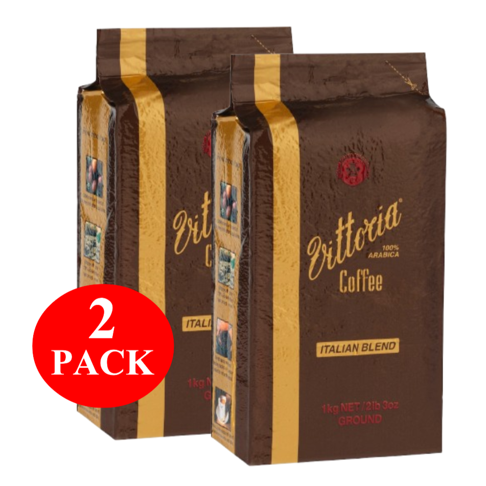 2 x Vittoria Ground Coffee Italian Blend 1kg