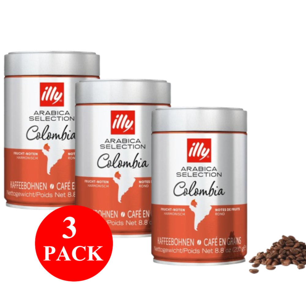 3 x illy Colombia Coffee Beans 250g