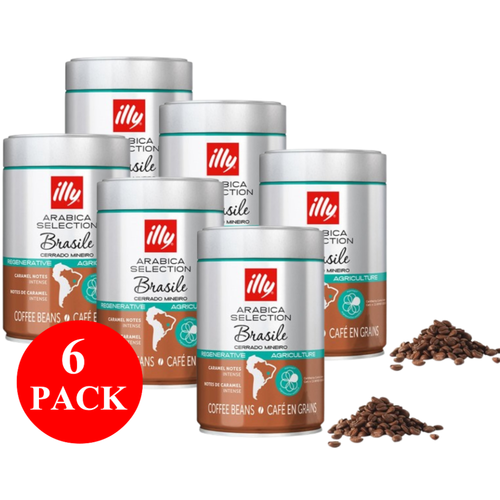 6 x illy Regnerative Brazil Arabica Selection Coffee Beans 250g
