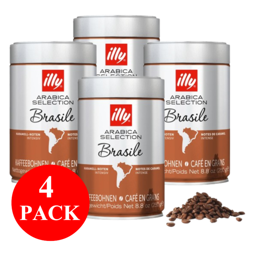 4 x illy Brazil Coffee Beans 250g