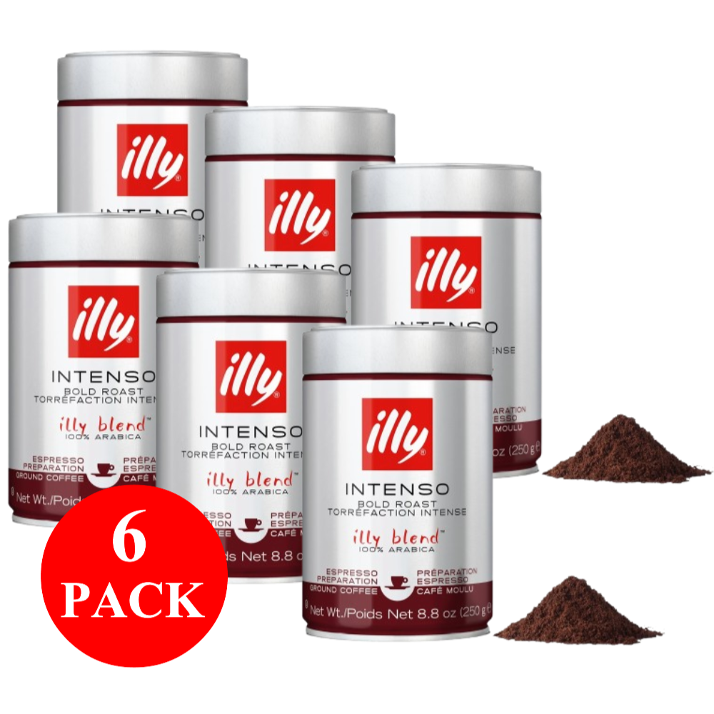 6 x illy Intenso Espresso Ground Coffee 250g