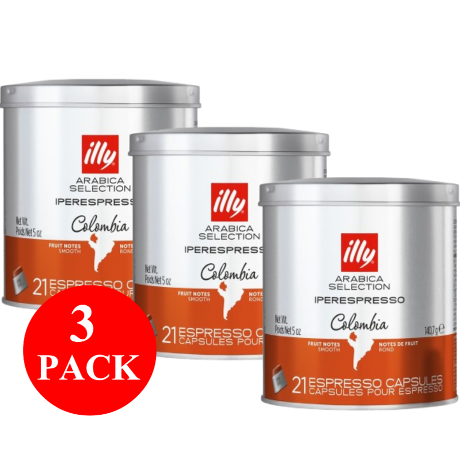 3 x illy Colombia Capsules 21pcs 140g
