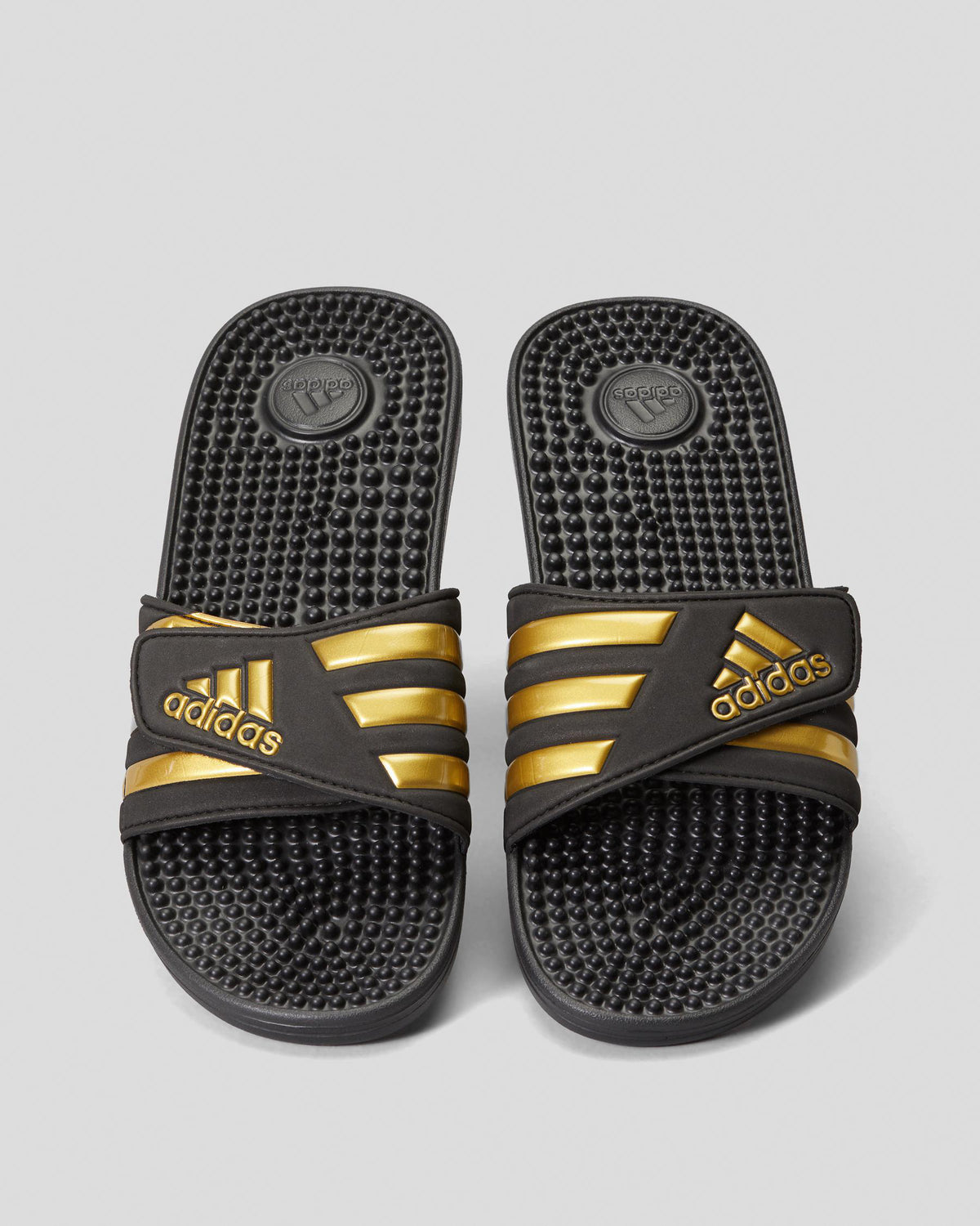 Adidas Men's Adissage Slides - Black/Gold/Black