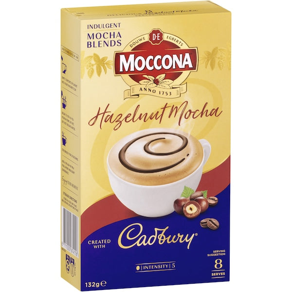 Moccona Cadbury Hazelnut Mocha Sachets 80 Pack