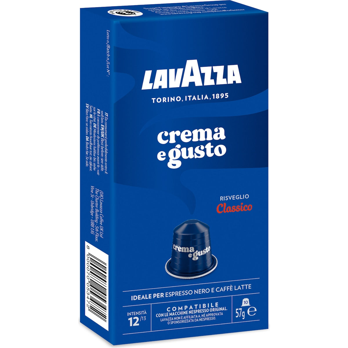 Lavazza Crema E Gusto Nespresso Compatible Coffee Pods 100 Pack