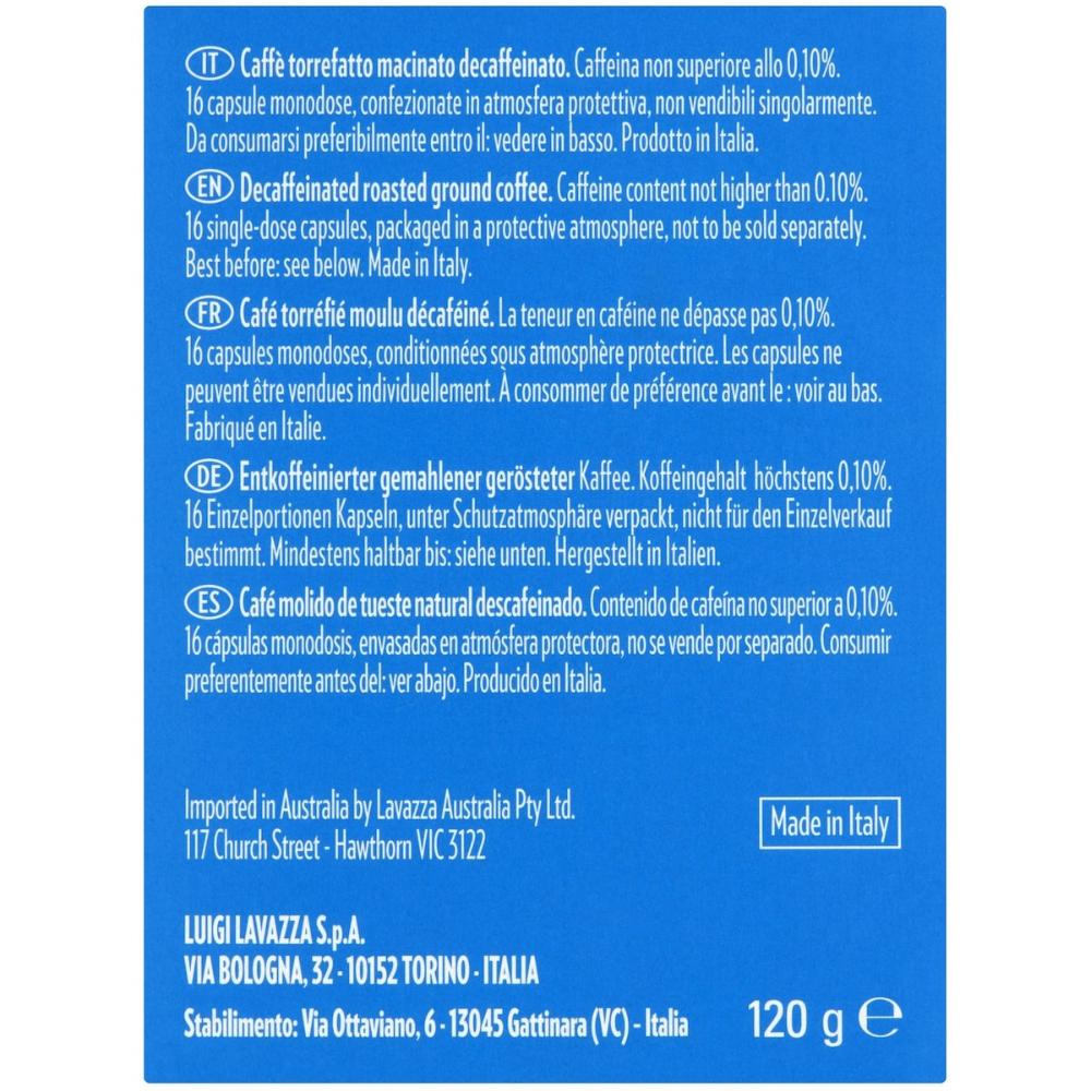 Lavazza Dek Decaffeinated A Modo Mio Coffee Pods 48 Pack