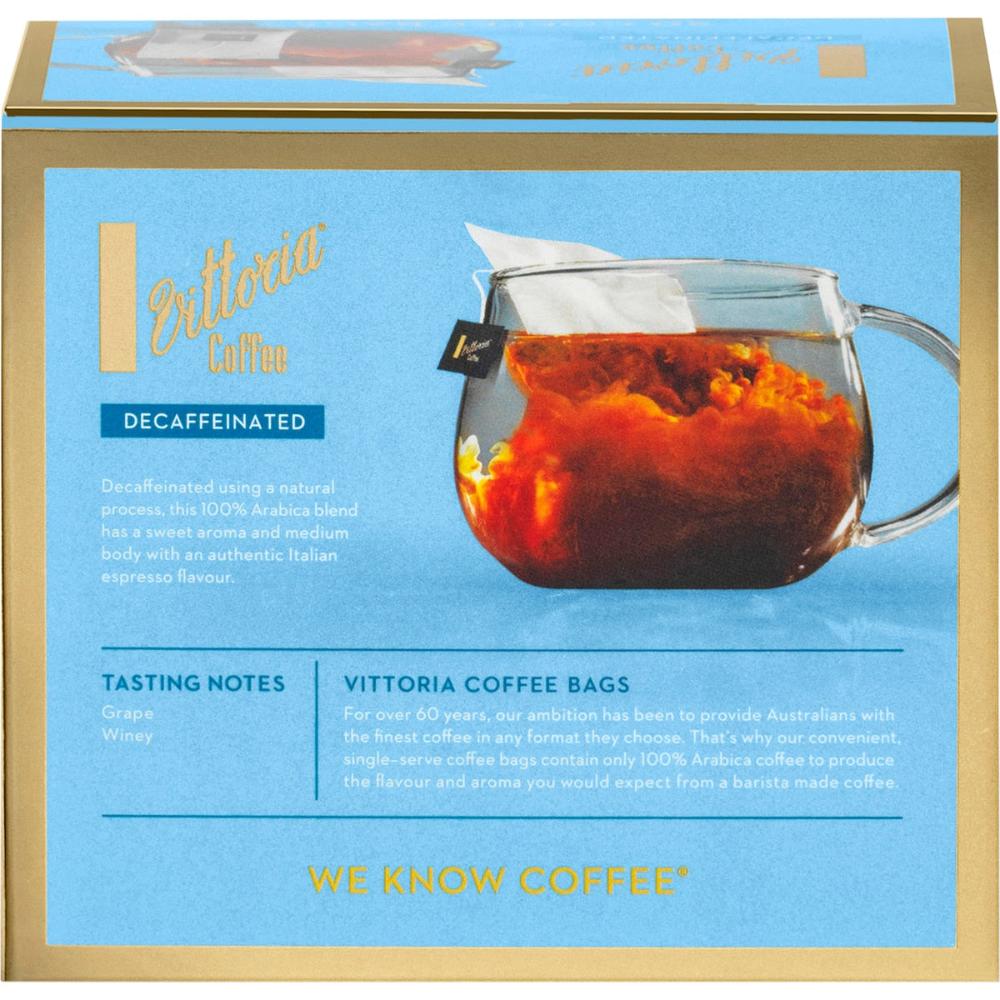 Vittoria Coffee Decaffeinated Coffee Bags 60 Pack