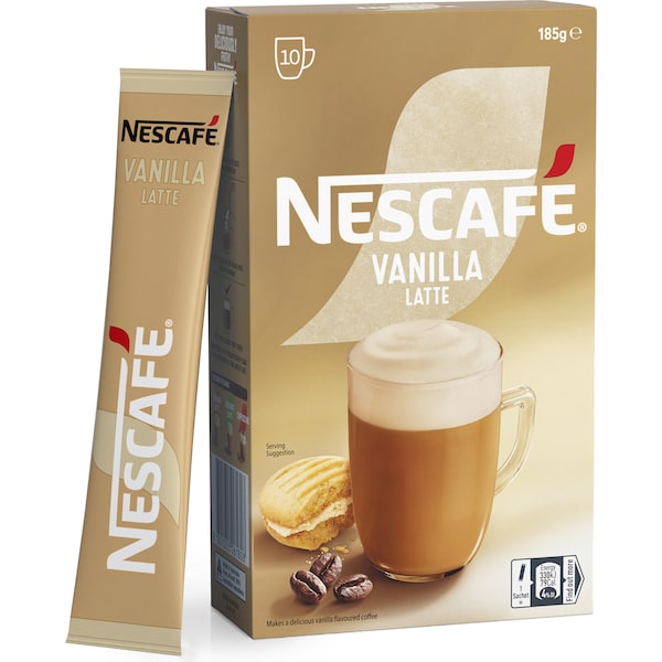 Nescafe Vanilla Latte Coffee Sachets 100 Pack