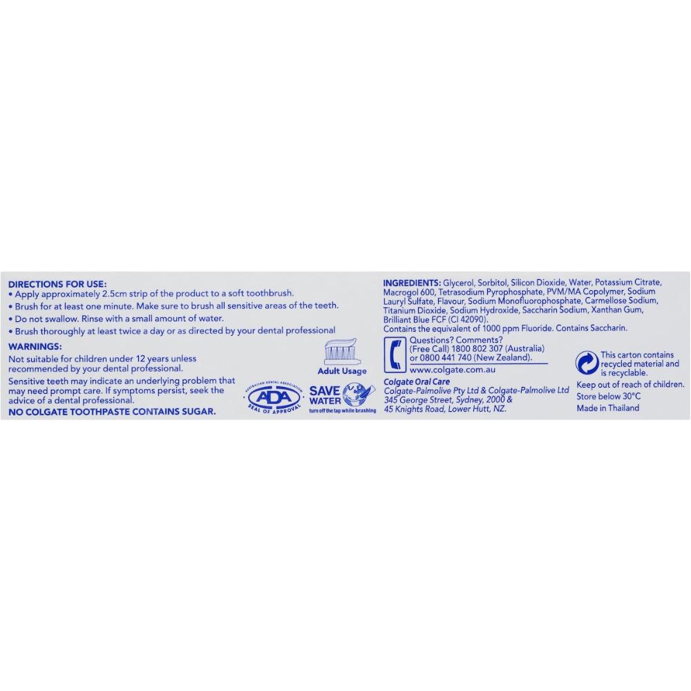 5 x Colgate Sensitive Toothpaste Whitening 110g