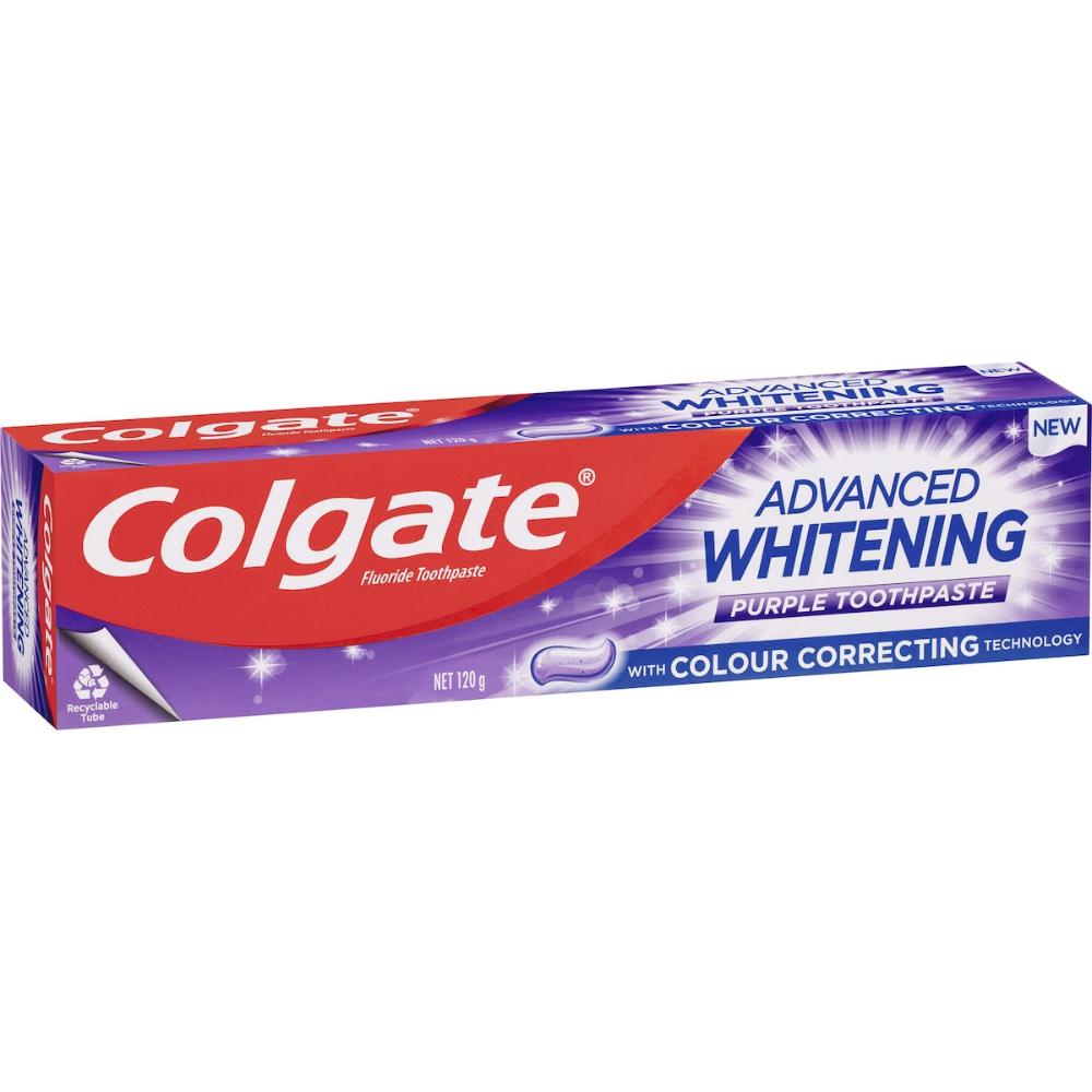 5 x Colgate Whitening Toothpaste Advanced Whitening Purple 120g