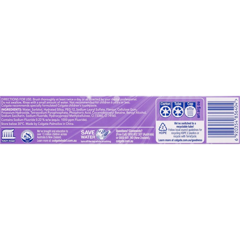 5 x Colgate Whitening Toothpaste Advanced Whitening Purple 120g