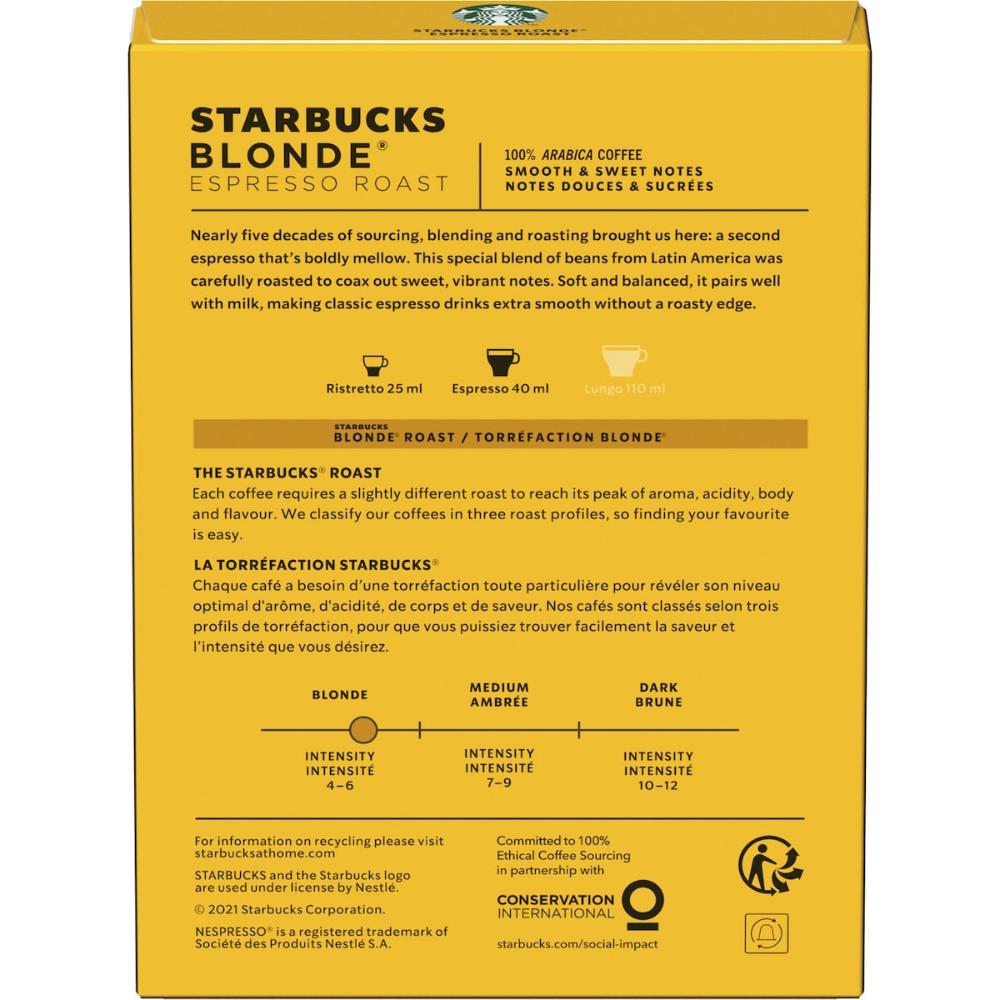 Starbucks By Nespresso Blonde Espresso Roast Coffee Pods Capsules 144 Pack