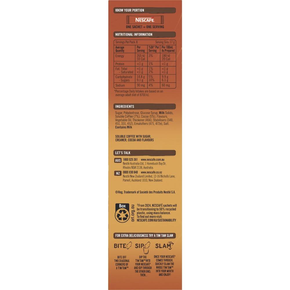 Nescafe Caramel Choc Mocha Tim Tam Coffee Sachets 80 Pack