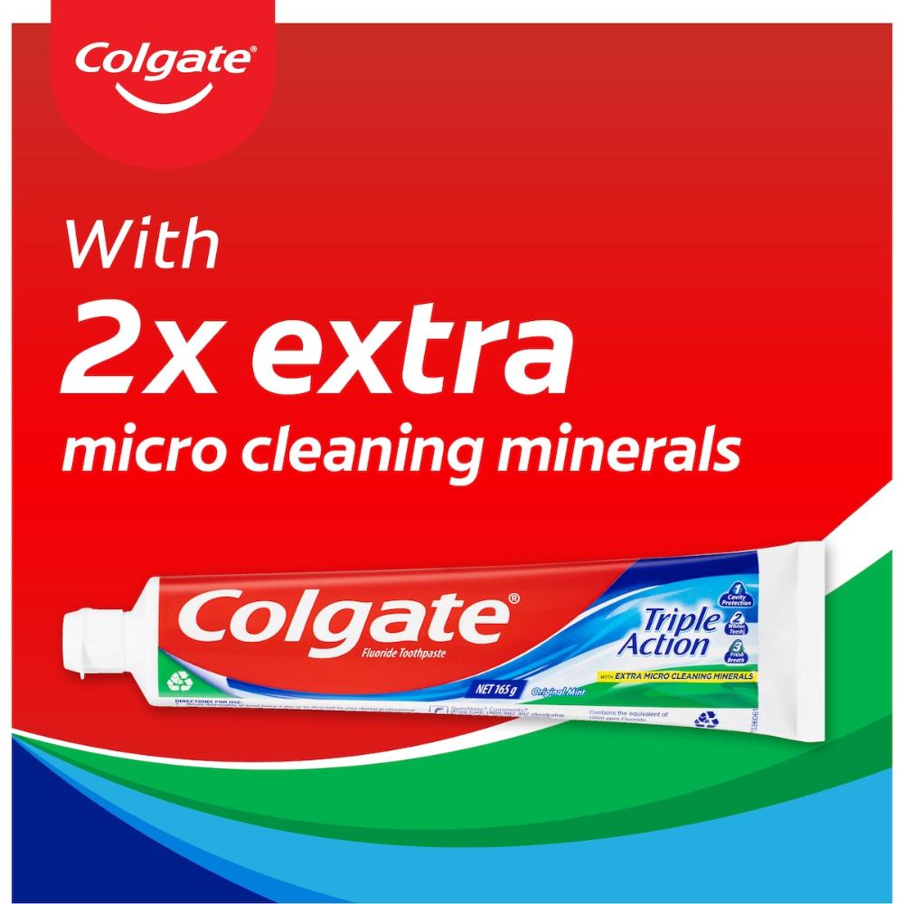 Colgate Triple Action Toothpaste 165g X 3 Pack