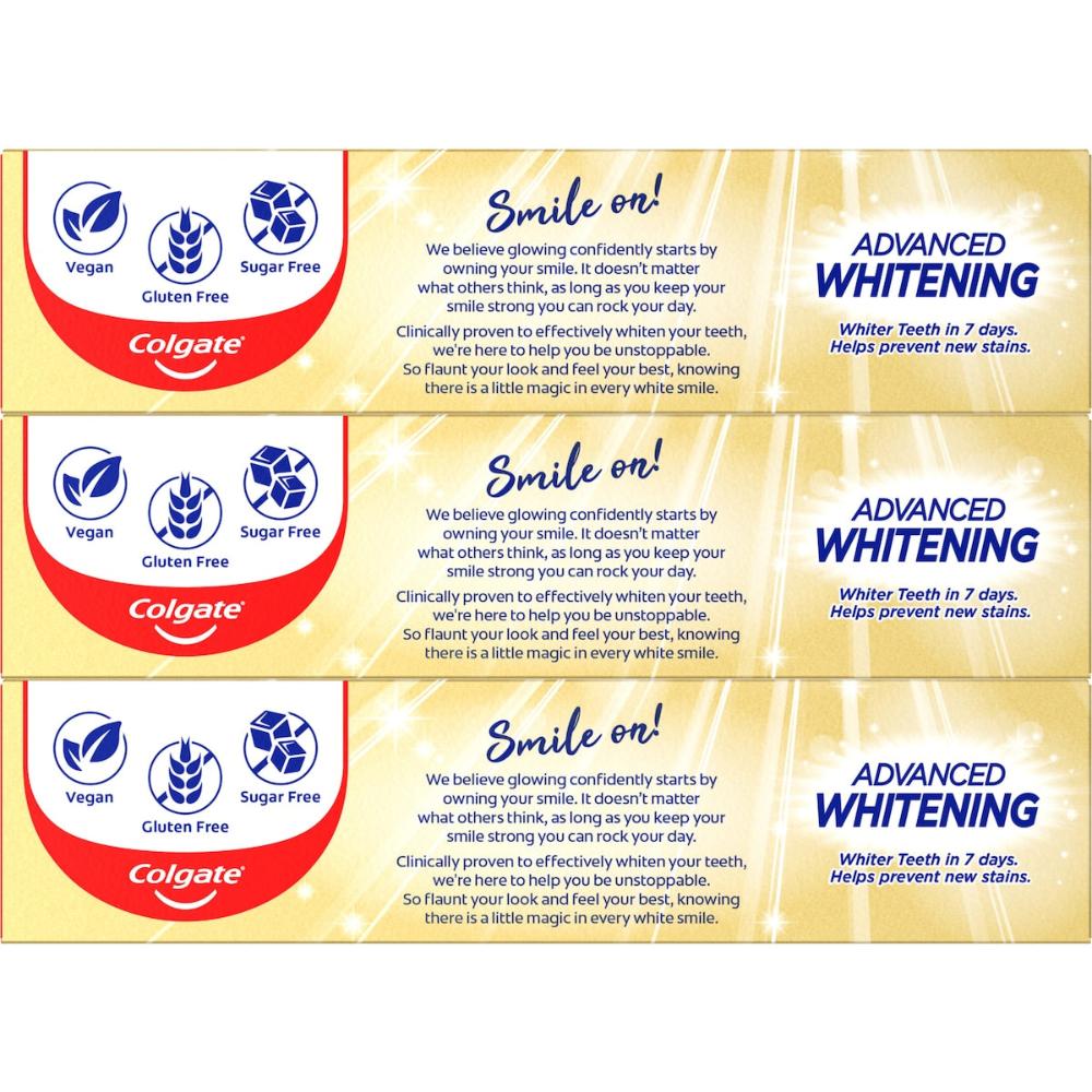 Colgate Toothpaste Advanced Whitening Value 200g x 3 pack