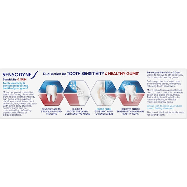 5 x Sensodyne Sensitivty & Gum Toothpaste Extra Fresh 100g