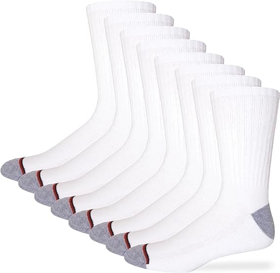 Kirkland Signature Men's Athletic Socks 8 Pair, Shoe Sizes 8-12 - White