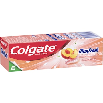 5 x Colgate Max Fresh Toothpaste With Mini Breath Mints Peach Passion 100g