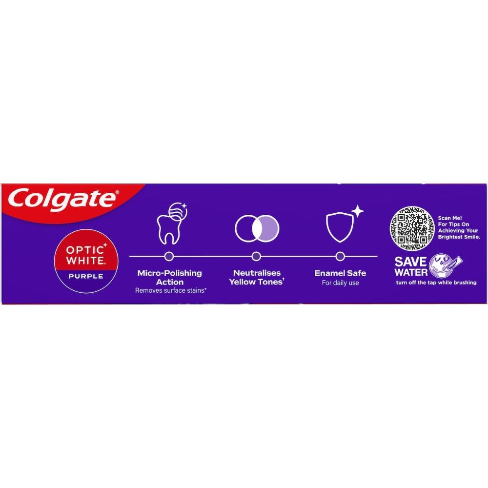 5 x Colgate Purple Teeth Whitening Toothpaste Optic White 100g