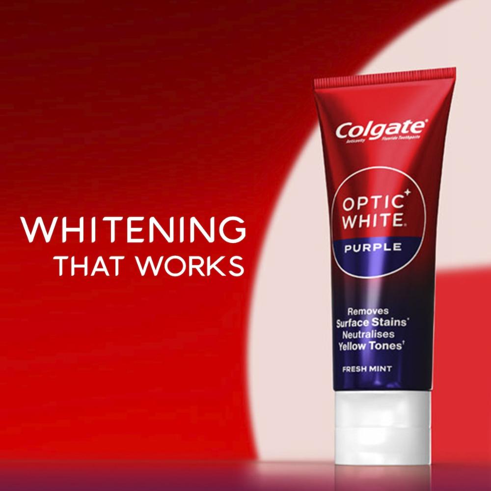 5 x Colgate Purple Teeth Whitening Toothpaste Optic White 100g