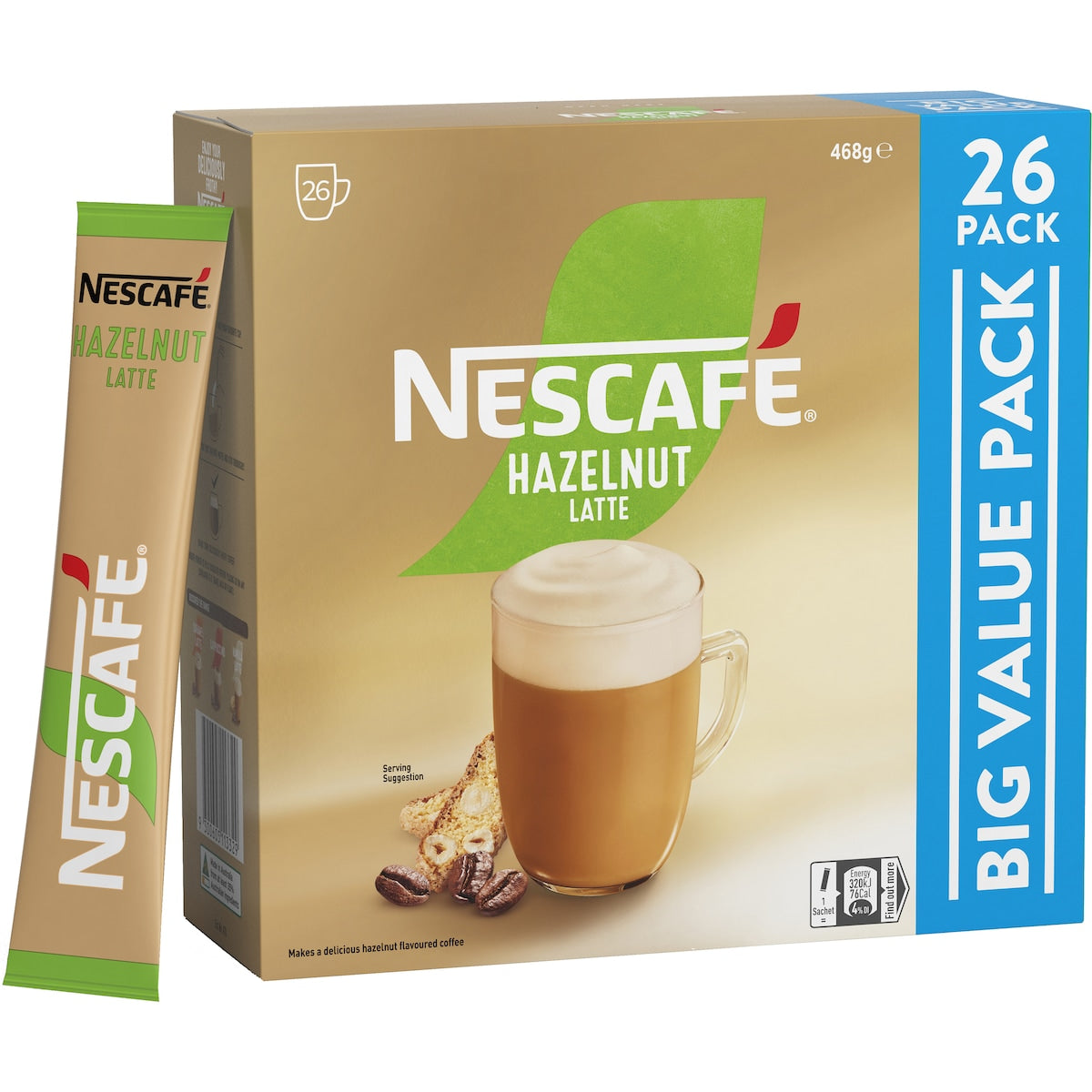 Nescafe Hazelnut Latte Coffee Sachets 130 Pack