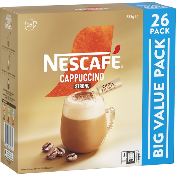 Nescafe Cappuccino Strong Coffee Sachets 130 Pack