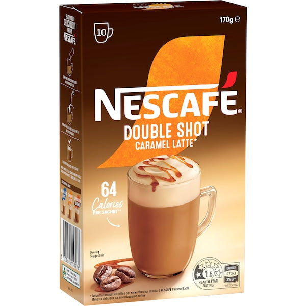 Nescafe Double Shot Caramel Latte Coffee Sachets (100 serves)