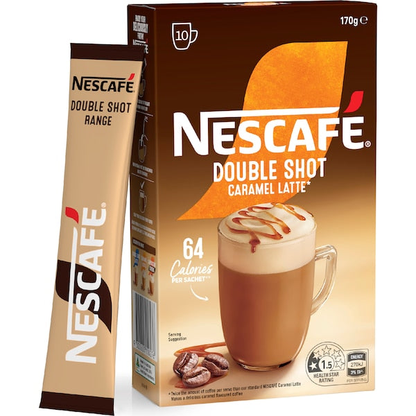 Nescafe Double Shot Caramel Latte Coffee Sachets (100 serves)