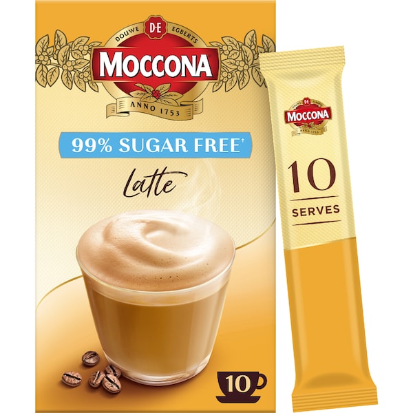 Moccona Coffee Sachets Sugar Free Latte (50 serves)