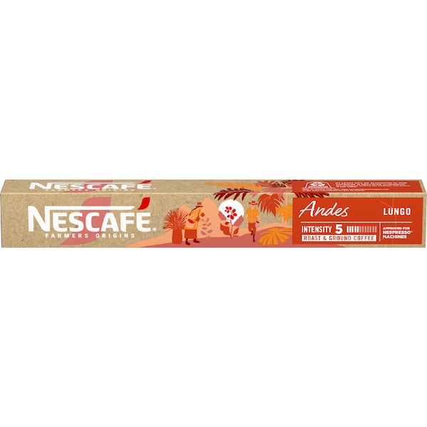 Nescafe Farmers Origin Pods Andes Lungo Coffee Capsules 50 pack