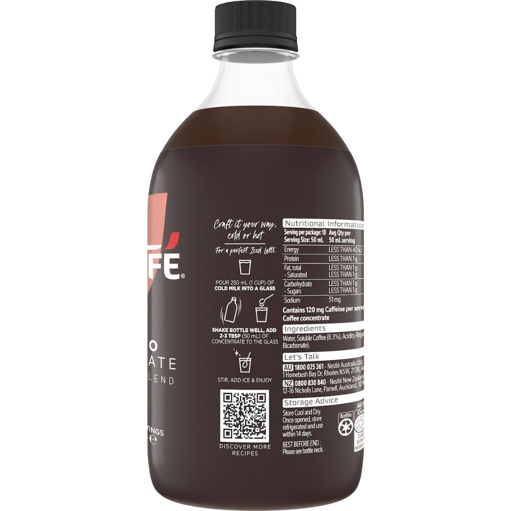3 x Nescafe Espresso Concentrate Black Liquid Coffee 500ml