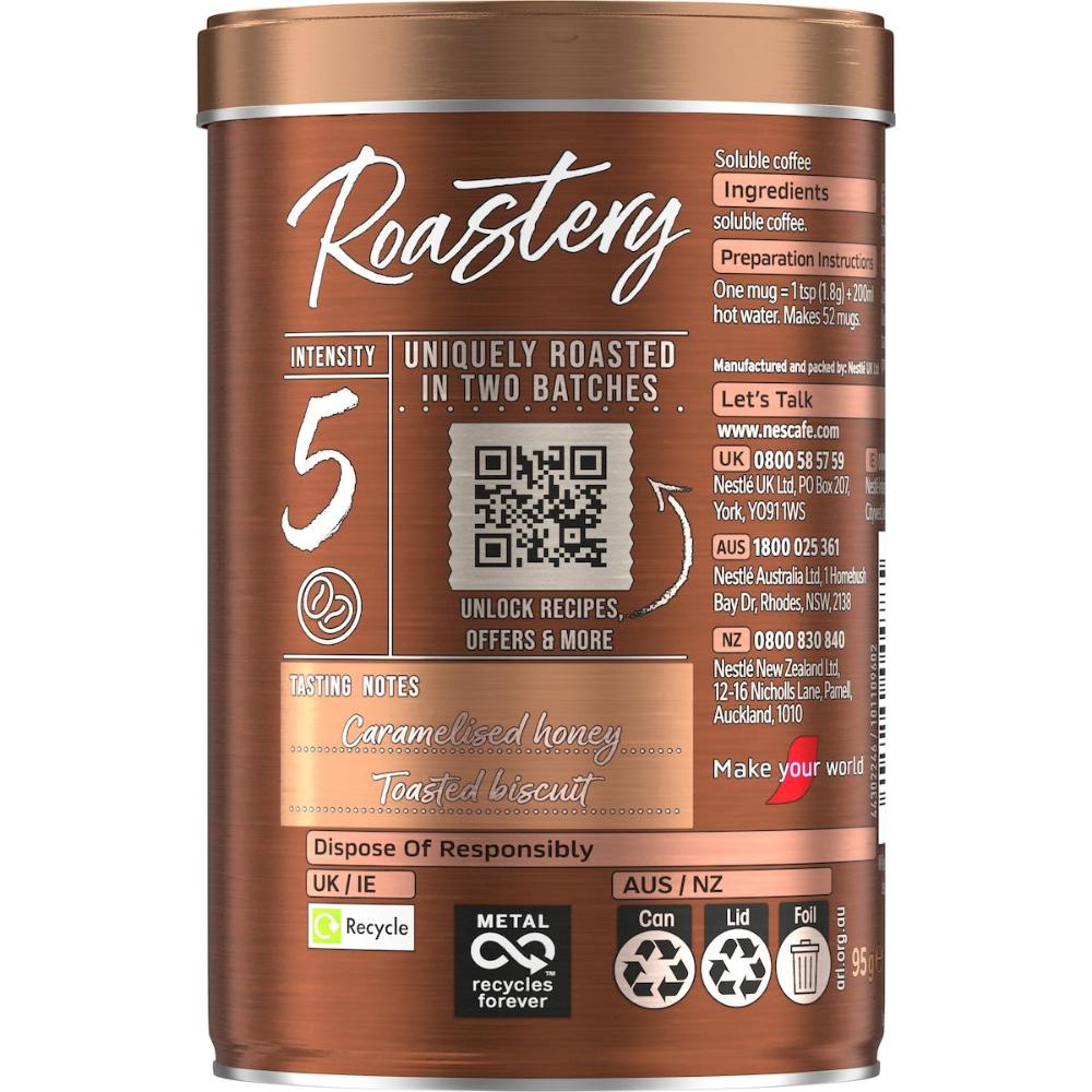3 x Nescafe Roastery Light Roast Soluble Instant Coffee 95g