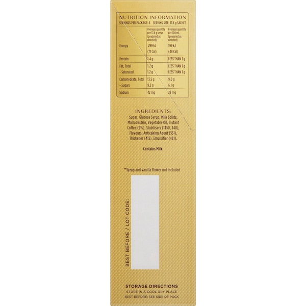 Moccona Hot/iced Vanilla Latte Sachets 8 Pack