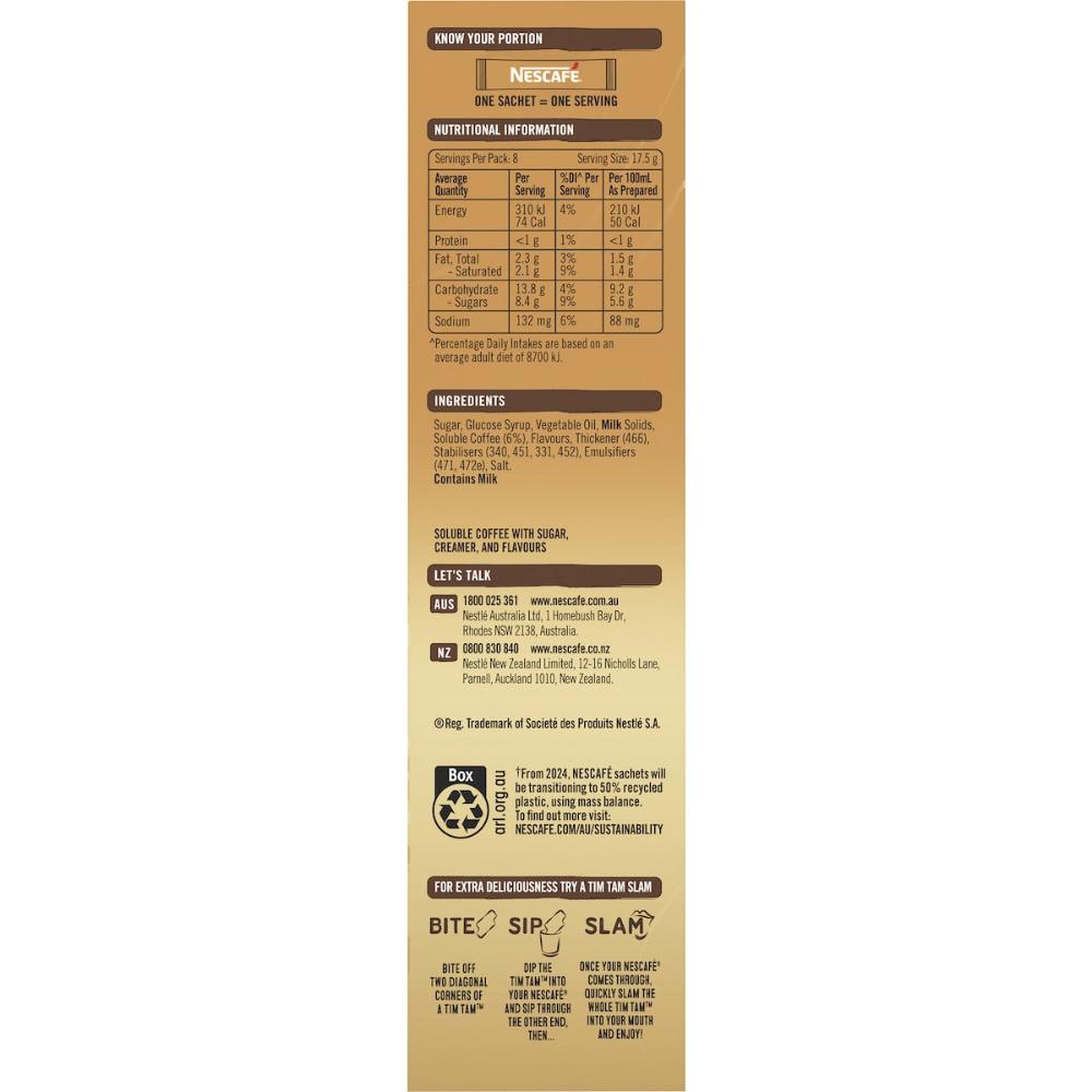 Nescafe White Chocolate Mocha Tim Tam Coffee Sachets 80 Pack