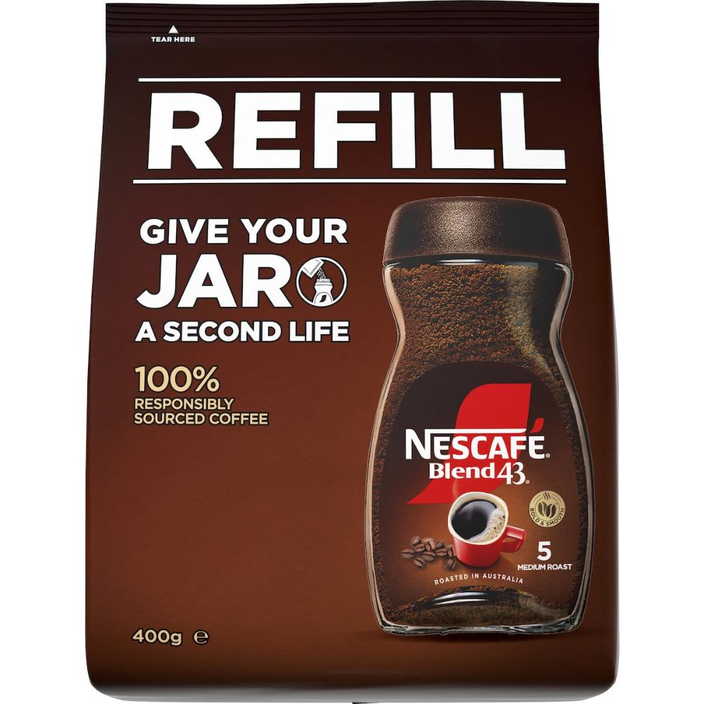 3 x Nescafe Blend 43 Instant Coffee Refill 400g