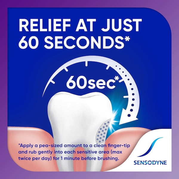 3 x Sensodyne Rapid Relief Sensitive Toothpaste Cool Mint 100g